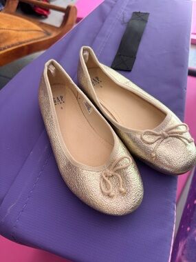 GAP Metallic Gold Bow Ballet Flats